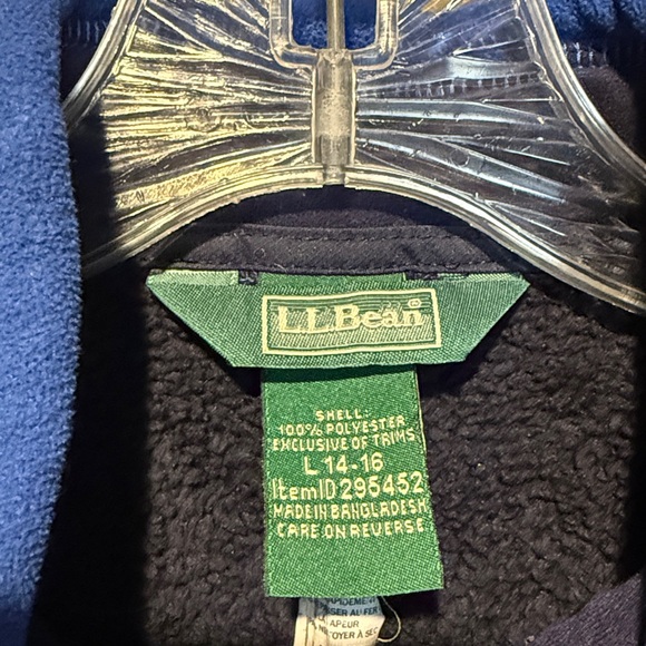 💰BOGO FREE L.L. Bean Full Zip Fleece Jacket Coat L 14-16 - Picture 5 of 10
